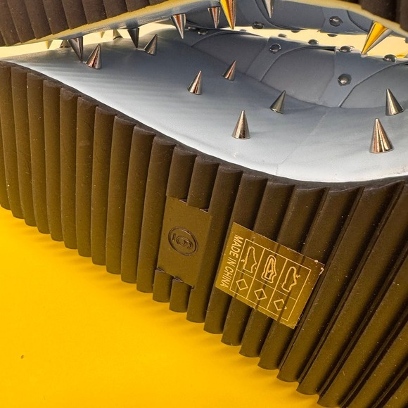 Pastel Blue Spiked Platform Creeper Shoes Silver Studded Lace Up Punk Harajuku - Picture 8 of 10